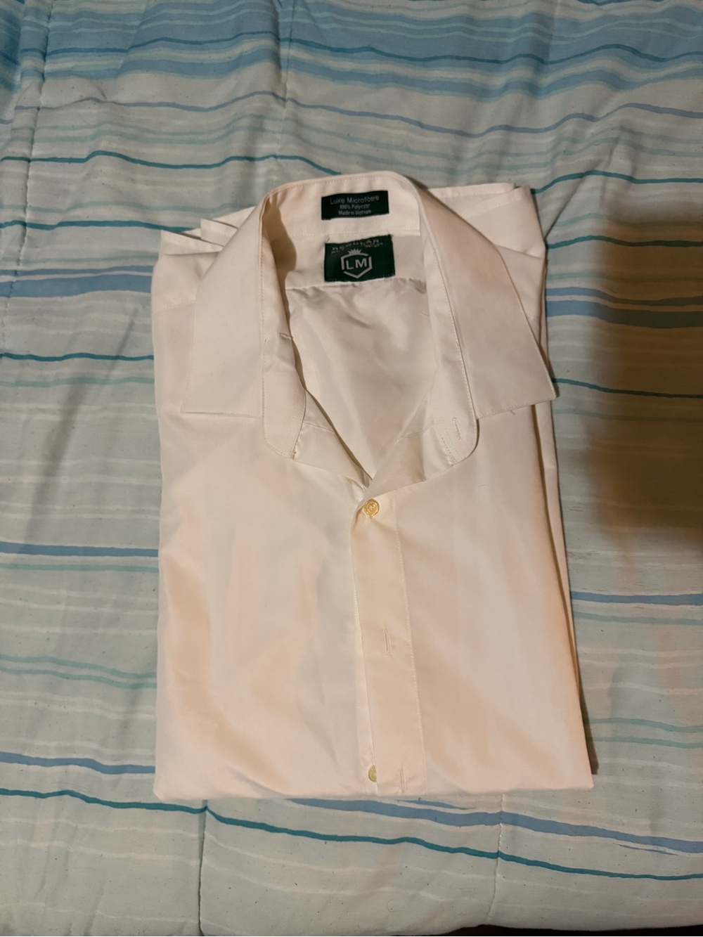 Luxe White Men's Dress Shirt Long Sleeve - Classic Collared Button-Up